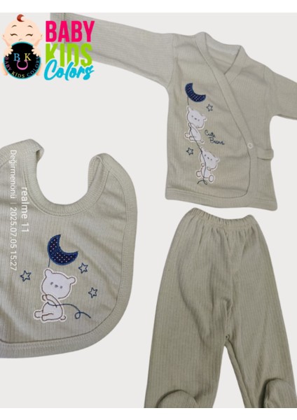 Fitilli Kumaşa Ayıcık Nakışlı Poşette 5'li Set fırsatları