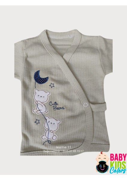 Fitilli Kumaşa Ayıcık Nakışlı Poşette 5'li Set