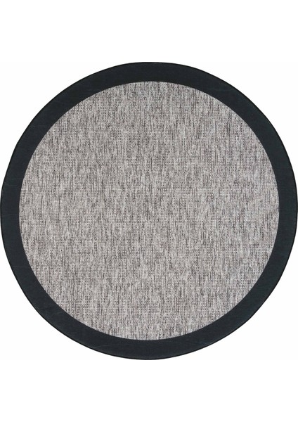 Pratico Gri Yuvarlak Mutfak Halısı Sisal Görünümlü Kaymaz Taban Makinede Yıkanan Dijital Baskı Halı