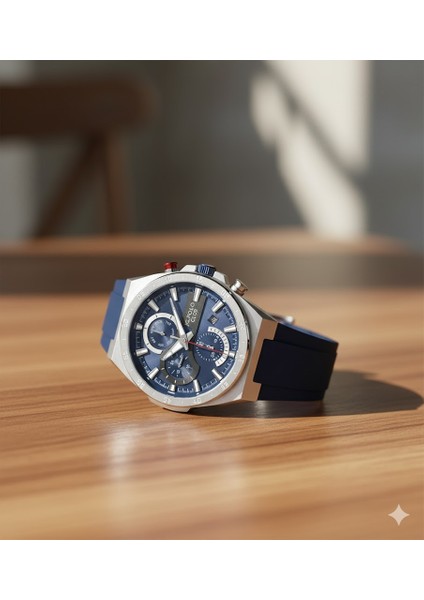 Erkek Kol Saati Gümüş Renk, Mavi Kadran - Şık Silikon Kordon, 2 Yıl Garantili fiyatları