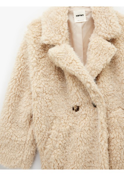 Uzun Kollu Cepli Oversize Kruvaze Suni Kürk Kaban modelleri