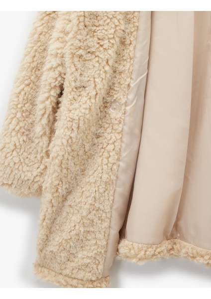 Uzun Kollu Cepli Oversize Kruvaze Suni Kürk Kaban fırsatları