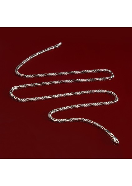 80 Mikron Rodyum Figaro Gümüş Zincir fiyatları