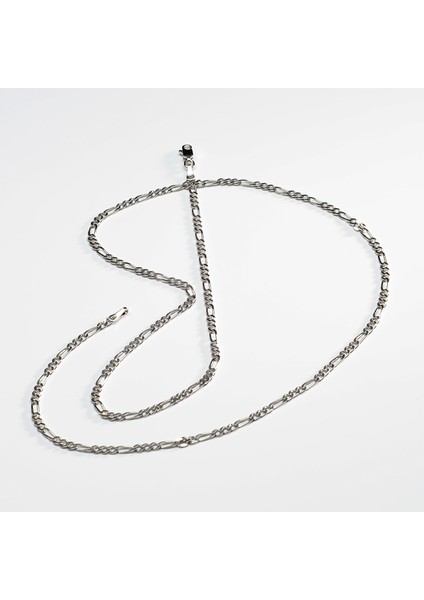 80 Mikron Rodyum Figaro Gümüş Zincir modelleri