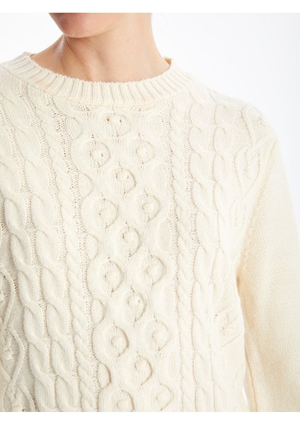 Yeni Sezon Bisiklet Yaka Kendinden Desenli Kadın Triko Kazak modelleri