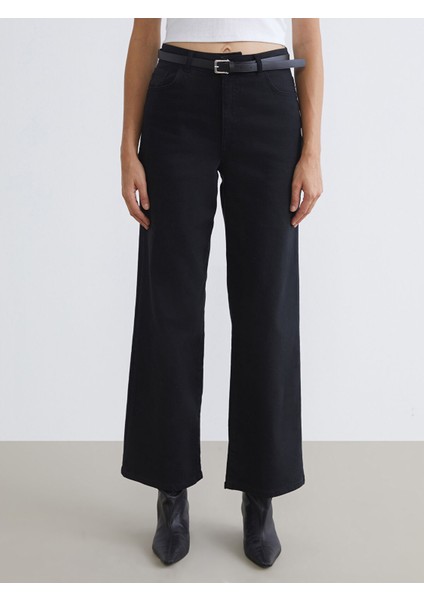 Yeni Sezon Beli Kemerli Wideleg Kadın Jean Pantolon fiyatları