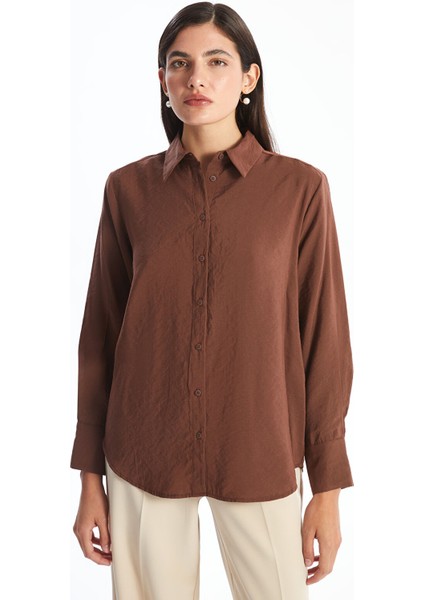 Yeni Sezon Düz Uzun Kollu Kadın Gömlek