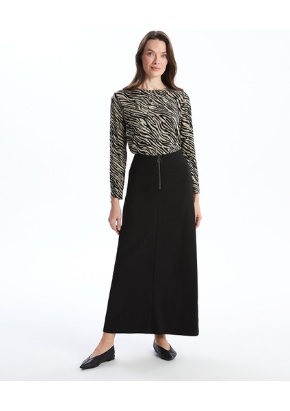 Yeni Sezon Beli Fermuarlı A Kesim Kadın Etek