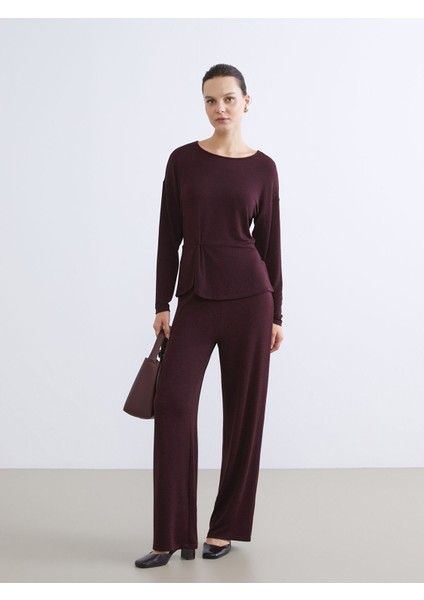 Yeni Sezon Bisiklet Yaka Büzgülü Payetli Bluz fiyatları