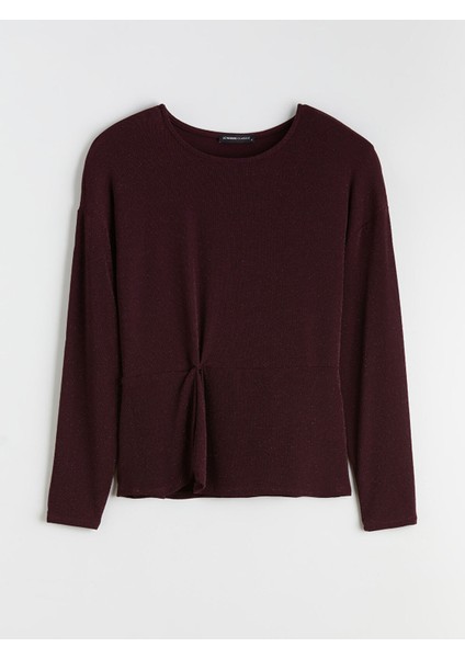 Yeni Sezon Bisiklet Yaka Büzgülü Payetli Bluz indirimleri