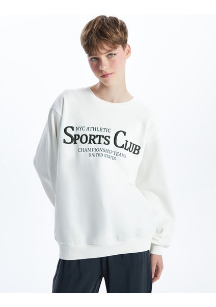 Yeni Sezon Baskılı Oversize Kadın Kalın Sweatshirt