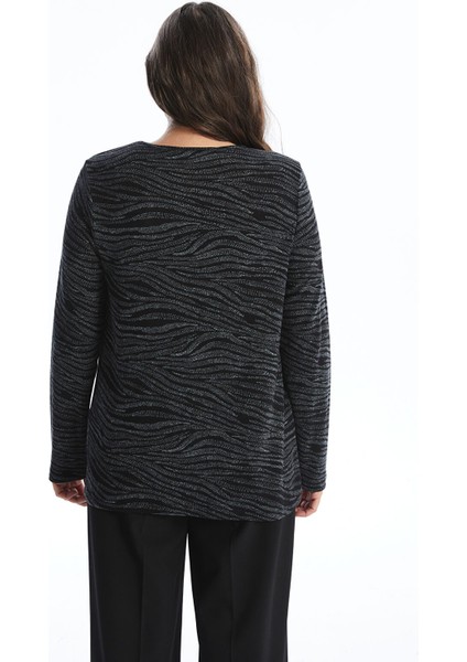 Yeni Sezon Bisiklet Yaka Desenli Uzun Kollu Kadın Bluz fırsatları