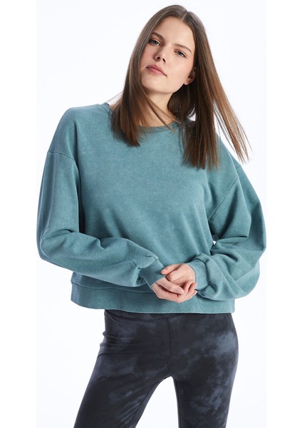 Yeni Sezon Bisiklet Yaka Oversize Kadın Sweatshirt