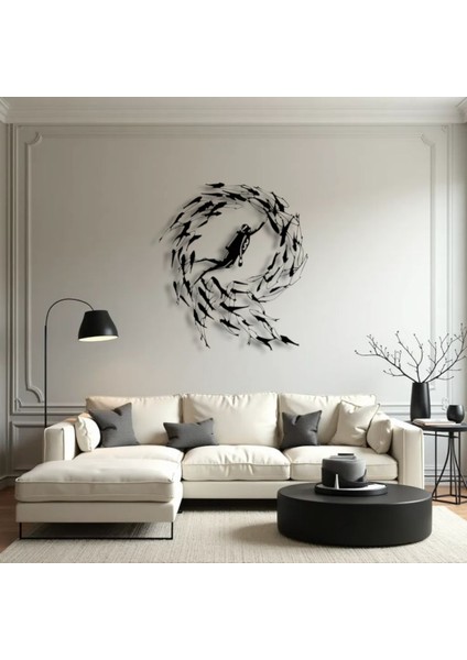 Dalgıç ve Balık Sürüsü Metal Duvar Dekoru – Deniz Tutkusunu Yansıtan Sanatsal Tasarım indirimleri