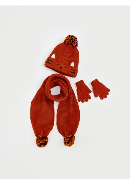 Yeni Sezon Hayvan Figürlü Erkek Çocuk Atkı Bere ve Eldiven Seti