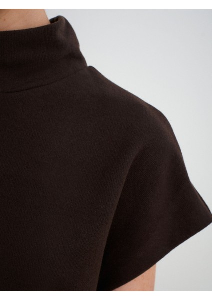 32148 Dik Yaka Örme Top-Koyu Kahve fırsatları