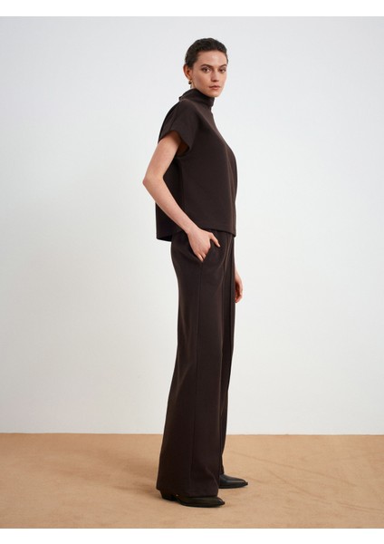 32148 Dik Yaka Örme Top-Koyu Kahve indirimleri