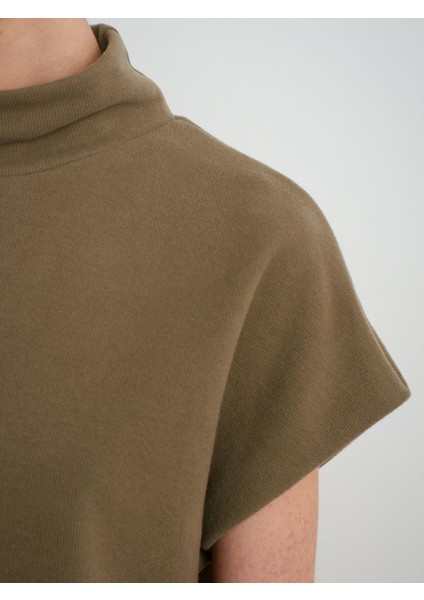 32148 Dik Yaka Örme Top-Açık Haki fırsatları