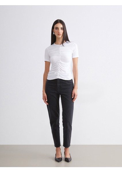 Yeni Sezon V Yaka Büzgülü Bluz fiyatları