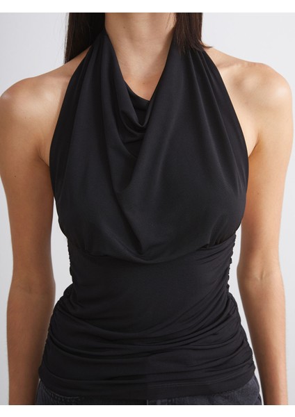 Yeni Sezon Dökümlü Halter Yaka Büzgülü Bluz modelleri