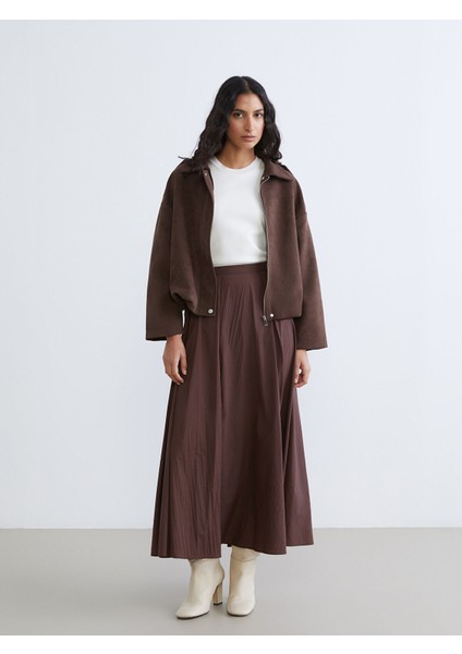 Yeni Sezon Beli Fermuarlı Pileli Etek