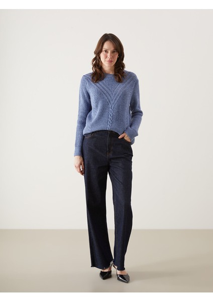 Yeni Sezon Bisiklet Yaka Ajurlu Kadın Triko Kazak fiyatları