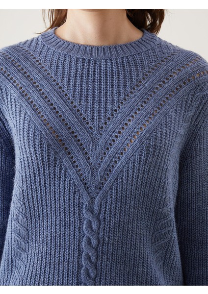 Yeni Sezon Bisiklet Yaka Ajurlu Kadın Triko Kazak modelleri