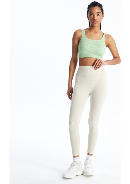 Yeni Sezon Beli Lastikli Düz Seamless Kadın Tayt