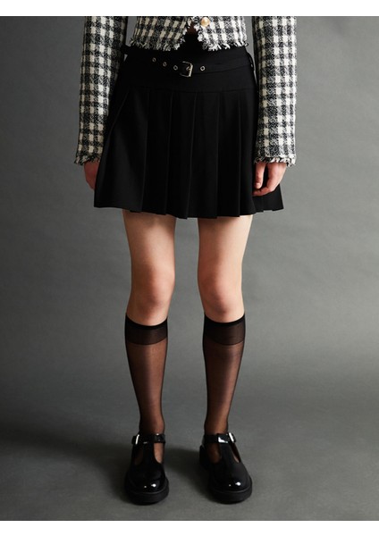 Yeni Sezon Beli Kemerli Dar Fit Kadın Pileli Etek modelleri