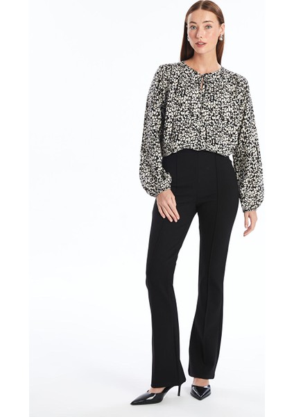 Yeni Sezon Bağlamalı Yaka Desenli Uzun Kollu Kadın Bluz fiyatları