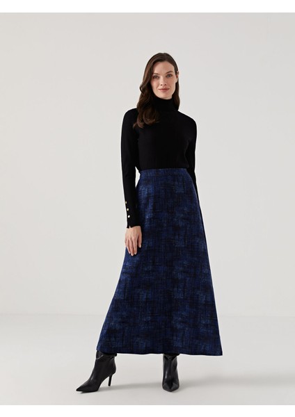 Yeni Sezon Beli Lastikli Desenli Kadın Etek