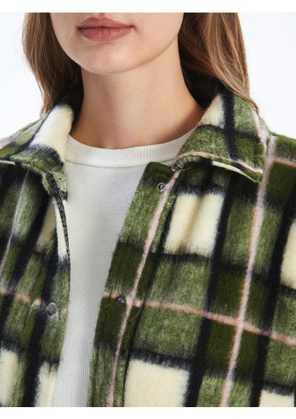 Yeni Sezon Desenli Oversize Kadın Pelüş Gömlek Ceket modelleri