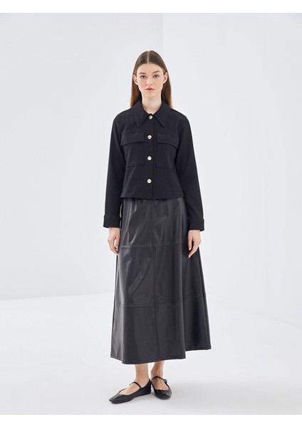 Yeni Sezon Gömlek Yaka Dokulu Kadın Ceket fiyatları