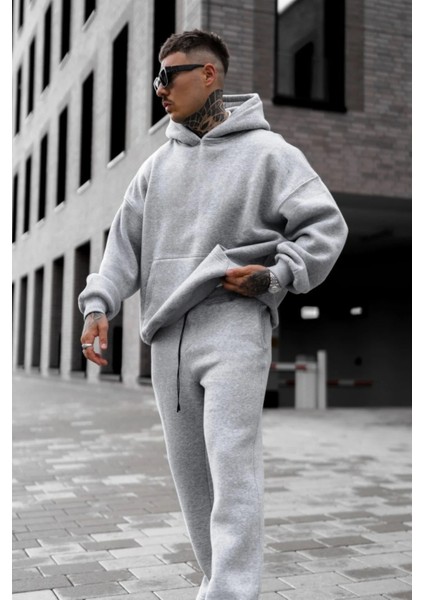 Erkek 3 Iplik Içi Pamuklu Bol Oversize Jogger Paçası Lastikli Eşofman Takımı modelleri