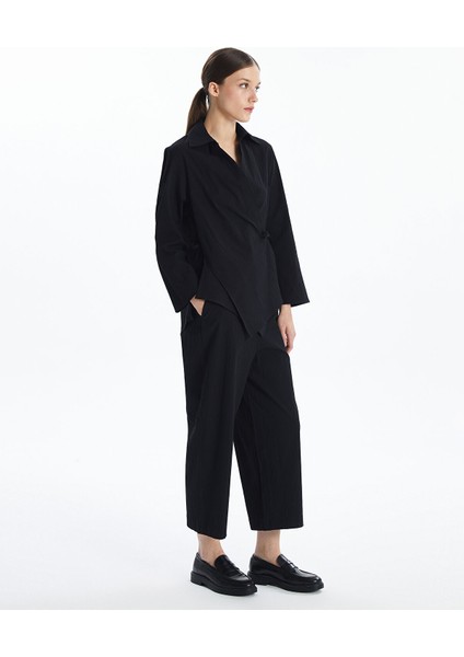 Yeni Sezon Beli Lastikli Dokulu Kadın Pantolon