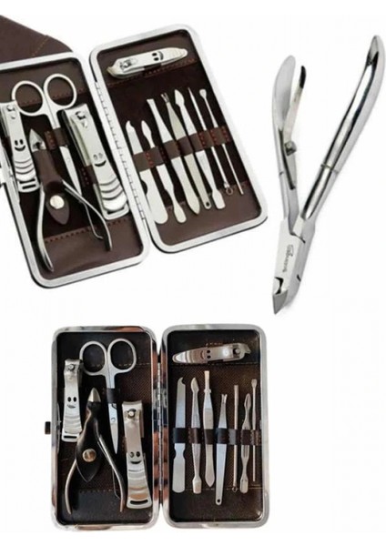 Ieg® Tırnak Bakım Seti Tırnak Düzeltme Batık 12 Parça Çanta Tipi Manikür Pedikür modelleri