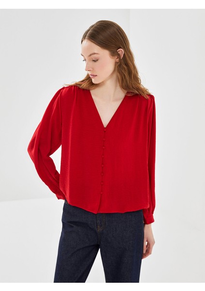 Yeni Sezon V Yaka Kadın Bluz