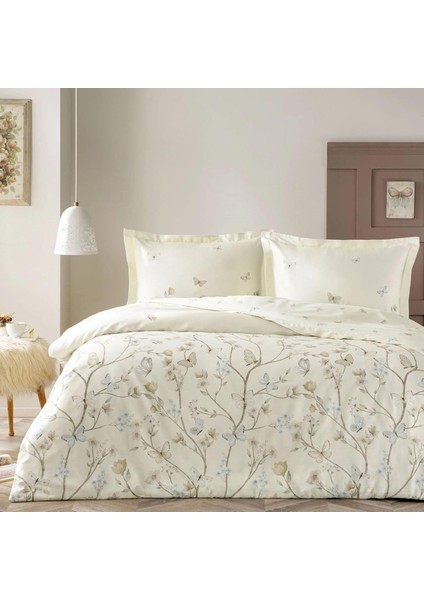 Pamuk Lesly Nevresim Takımı Krem Çift Kişilik