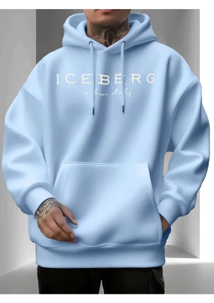 Erkek Ice Baskılı Sweastshırt3 Iplik Oversize