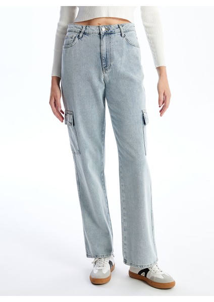 Yeni Sezon Straight Fit Kadın Kargo Jean Pantolon modelleri