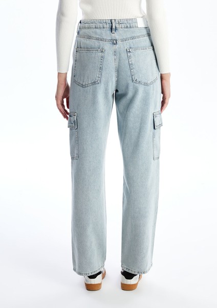 Yeni Sezon Straight Fit Kadın Kargo Jean Pantolon indirimleri