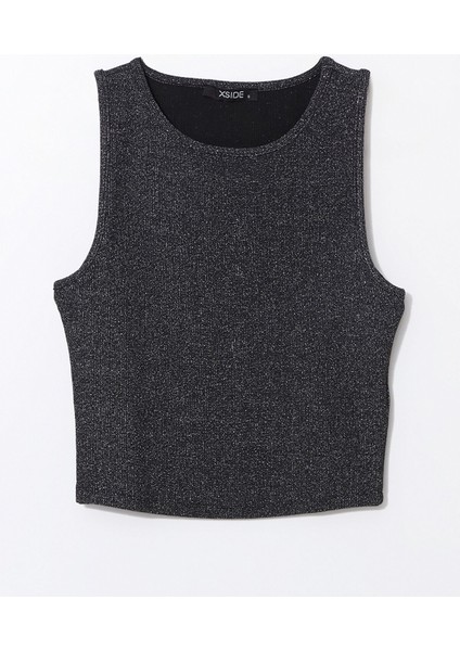 Yeni Sezon Bisiklet Yaka Parlak Görünümlü Kadın Crop indirimleri