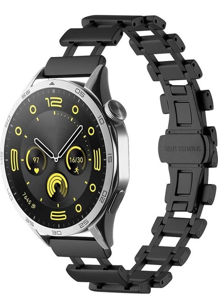 Ile Uyumlu Gt2 46MM Krd-96 22MM Metal Kordon Siyah