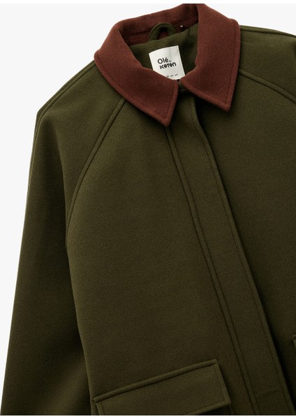 Yaka Detaylı Fermuarlı Çıtçıt Düğmeli Cepli Ceket modelleri