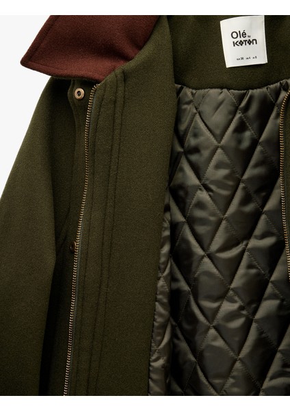 Yaka Detaylı Fermuarlı Çıtçıt Düğmeli Cepli Ceket fırsatları