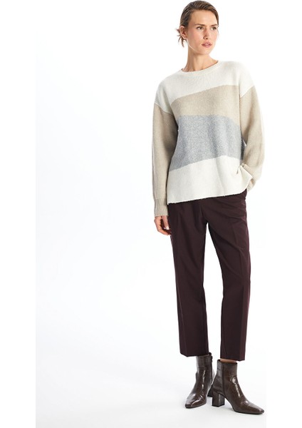 Yeni Sezon Beli Lastikli Düz Gabardin Kadın Pantolon