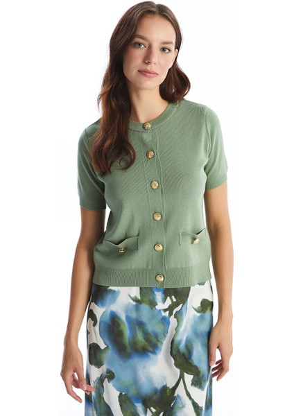 Yeni Sezon Bisiklet Yaka Kadın Triko Hırka