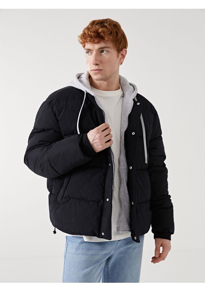 Yeni Sezon Rahat Kalıp Kapüşonlu Erkek Şişme Mont