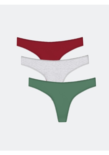 Yeni Sezon Düz Tanga Külot 3'lü