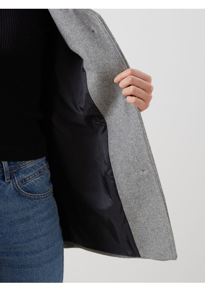 Yeni Sezon V Yaka Atkılı Kadın Kaşe Kaban indirimleri